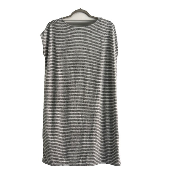 Gap Softspun stripe crossback dress, Grey Stripe SIZE Small - Picture 3 of 8